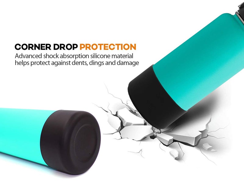 Flaskars Protective Silicone Boot for 12 oz - 40oz Hydroflask Water Bottles Anti-Slip Bottom Stanley Sleeve Cover Bumper (Medium, Yellow) - Image 4